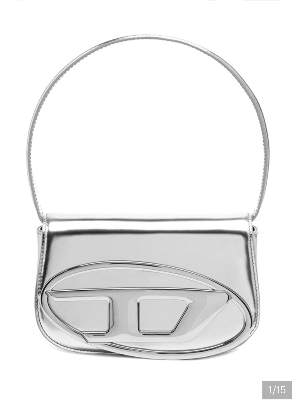 Diesel Iconic Shoulder Bag In Mirrored patent Leather